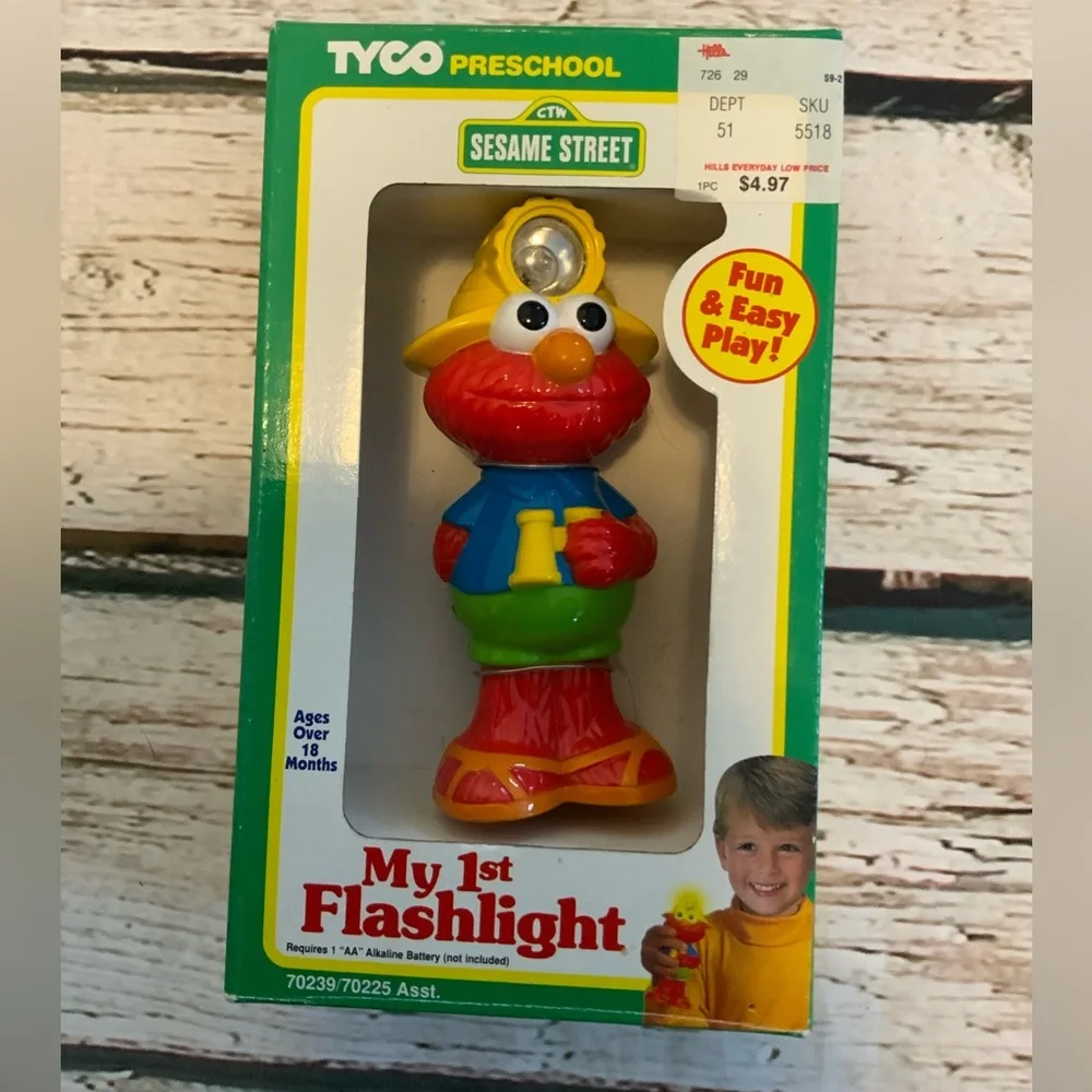 NEW Vintage‎ Tyco Elmo My First Flashlight Hard To Find